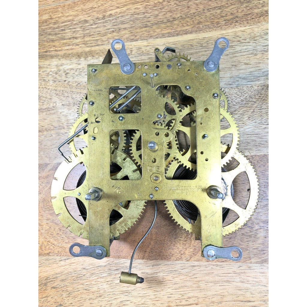 Gilbert Clock Movement (Stamped 1913) Nut (See Pics To ID Movement) (K7830)