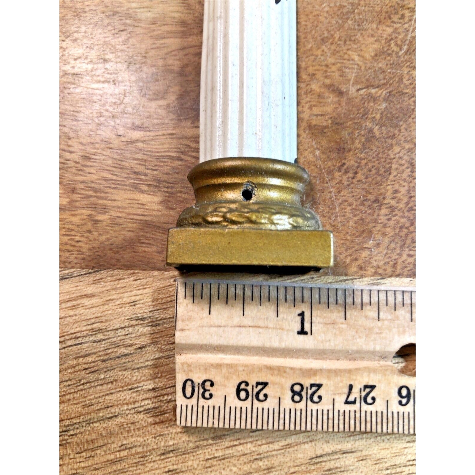Old Black Mantel Clock Column 5 1/2 Inches Tall (K7371)