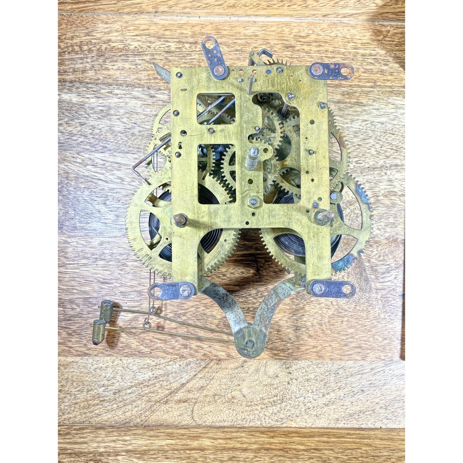 Gilbert Clock Movement (Stamped 24) Drop Lever (See Pics To ID Mvmt) (KD1163)