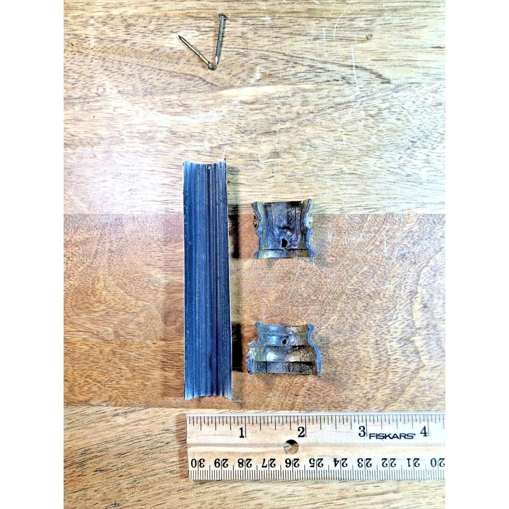 Old Black Mantel Clock Column 5 1/2 Inches Tall (K7371)