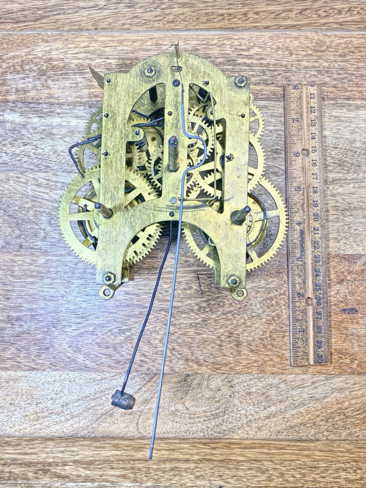 Unmarked Clock Movement Strike Side 4th Wheel (See Pics To ID)  (KD2475)