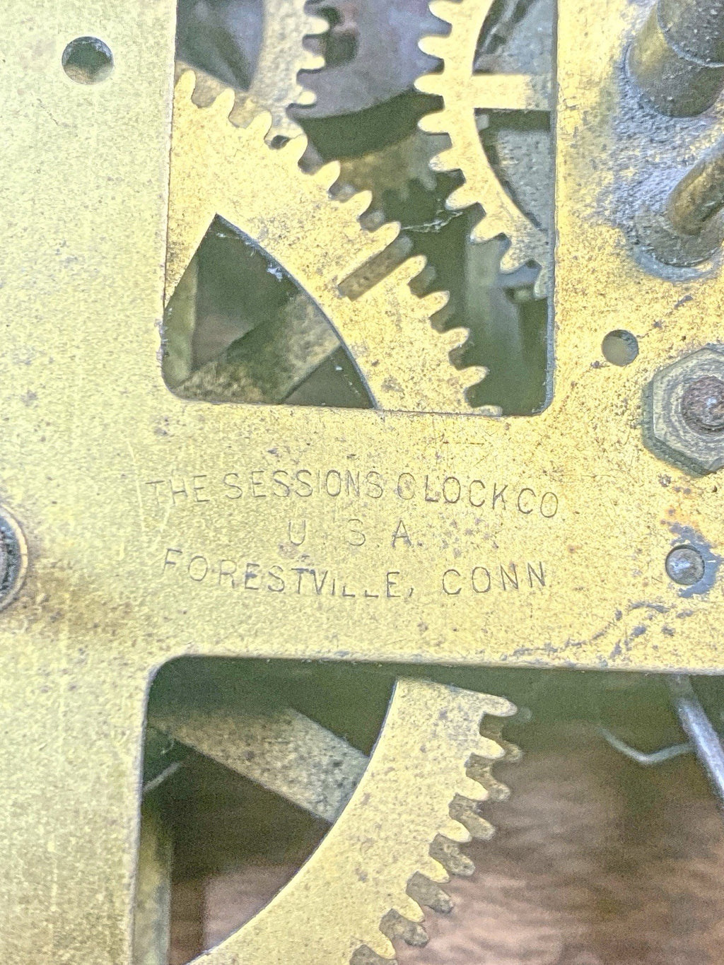 Sessions Clock Movement Plate Nut (See Pics To ID Movement) (KD2448)