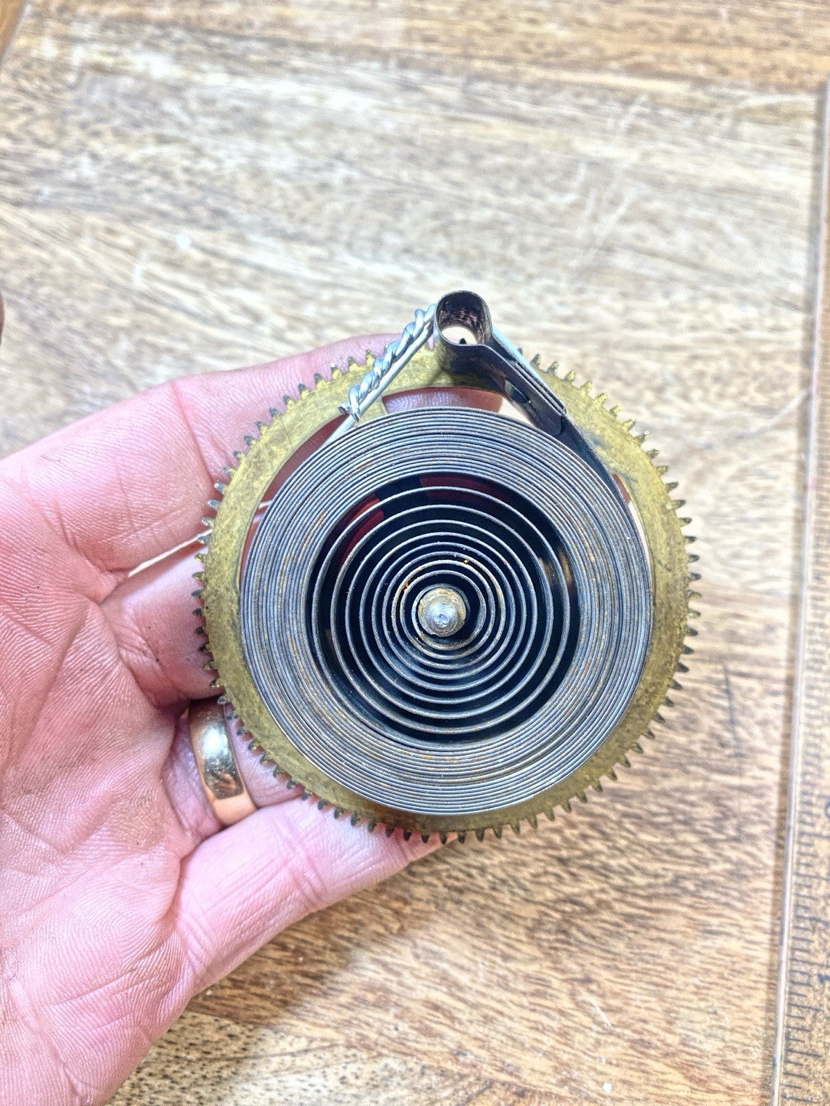 Ingraham Clock Mvmt (Pat 78/79) Time Side Main Wheel (See Pics To ID) (KD2509)