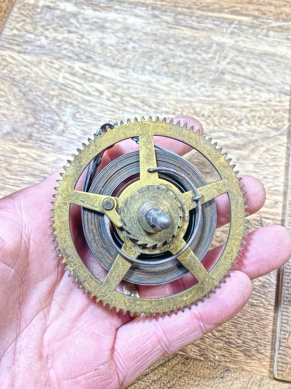 Ingraham Clock Mvmt (Pat 78/79) Time Side Main Wheel (See Pics To ID) (KD2509)