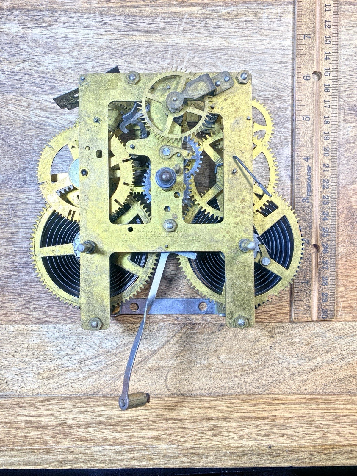 Ingraham (Stamped 11 40) Clock Movement  Time Side 3rd Wheel   (KD2546)